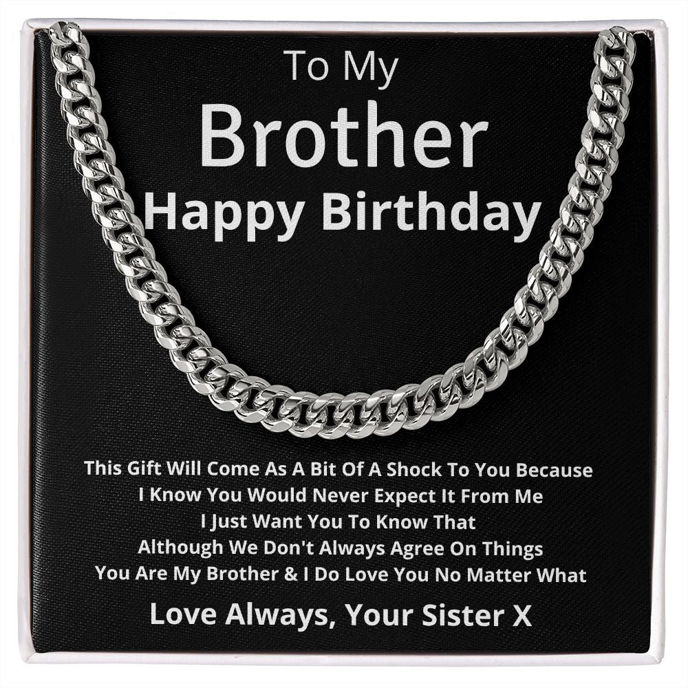 Gift For Brother From Sister: Love You No Matter What Cuban Link Chain