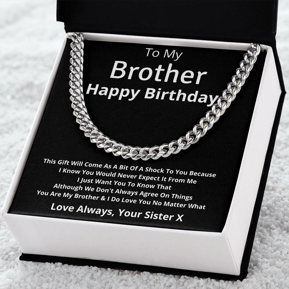 Gift For Brother From Sister: Love You No Matter What Cuban Link Chain