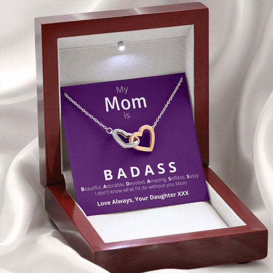 Gift For Mom From Daughter: My Mom Is Badass Necklace